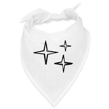 Funkeln handgezeichnet - Bandana - Weiß - Vorne