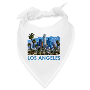 Los Angeles Skyline Palmen Illustration - Bandana - Weiß - Vorne