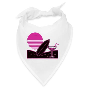 Surfbrett Cocktail Strand Logo - Bandana - Weiß - Vorne