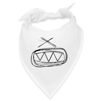 Trommel handgezeichnet - Bandana - Weiß - Vorne