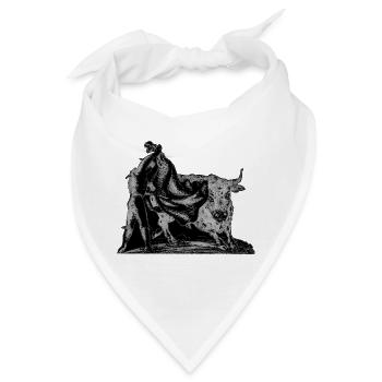 Vintage_Bull_and_Matador_Corrida_Ink_Art - Bandana - Weiß - Vorne