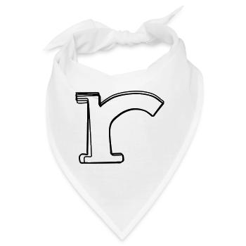 Kleinbuchstabe r handgezeichnet - Bandana - Weiß - Vorne