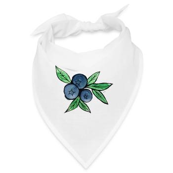 Blaubeer-Aquarellzweige - Bandana - Weiß - Vorne