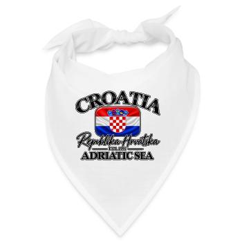 Croatia - Kroatien - Wappen - Mittelmeer - Adria - Bandana - Weiß - Vorne