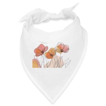 Filigrane Blüten über Pastellfelsen - Bandana - Weiß - Vorne