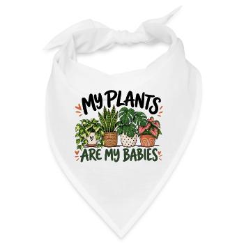 Botanische Pflanzenmama Gärtnerin Grüne Daumen-Dame Kunst - Bandana - Weiß - Vorne