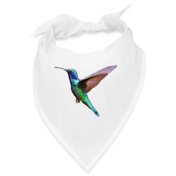 Kolibri – Vogelillustration - Bandana - Weiß - Vorne