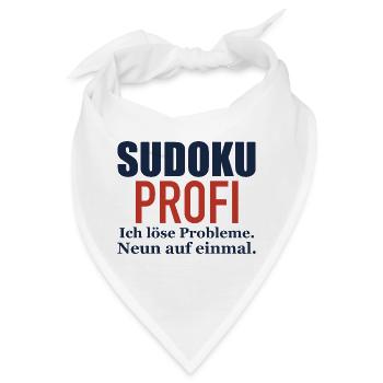 Sudoku Profi – Ich löse Probleme - Bandana - Weiß - Vorne