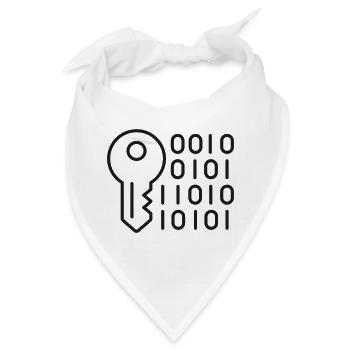 Digital-Schlüssel-Verschlüsselungslinien-Symbol - Bandana - Weiß - Vorne