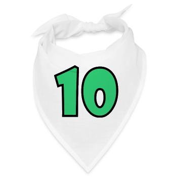 10. 10 JAHRE. 10-JÄHRIGES JUBILÄUM. 10-JÄHRIGES JUBILÄUM. - Bandana - Weiß - Vorne