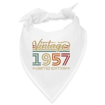 Vintage 1957 Limited Edition Geburtstag Retro - Bandana - Weiß - Vorne