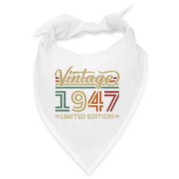 Vintage 1947 Limited Edition Geburtstag Retro - Bandana - Weiß - Vorne