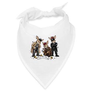 Bunny Punk Detektive im Noir Stil - Bandana - Weiß - Vorne