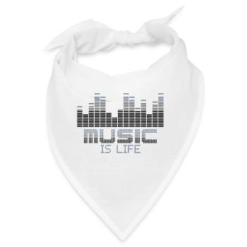 Musik ist Leben-Equalizer - Bandana - Weiß - Vorne