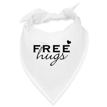 Schmusen für frei / free hugs (1c) - Bandana - Weiß - Vorne