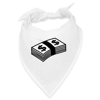 Money dollars B&W - Bandana - Weiß - Vorne