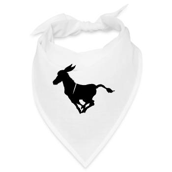 Süßer Esel im Galopp Grautier  - Bandana - Weiß - Vorne