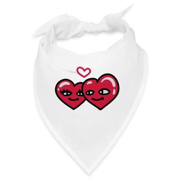 verliebte Herzen - Bandana - Weiß - Vorne