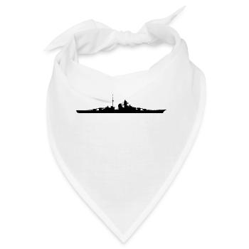 Schlachtschiff Bismarck Silhouette - Bandana - Weiß - Vorne