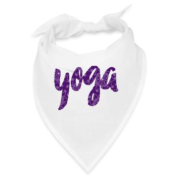 Yoga Schriftzug mit Mehndi Ornamenten - Bandana - Weiß - Vorne