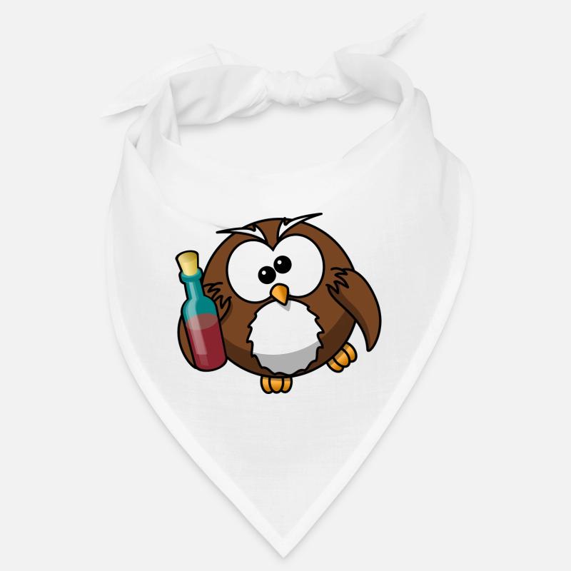drunk owl with wine Bandana