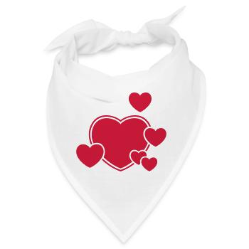 Liebe Love Herzen traumhaft glücklich Valentinstag - Bandana - Weiß - Vorne