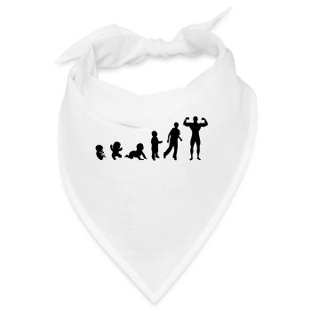 Evolution Mensch, Männer, Mann Bodybuilding-Sport - Bandana - Weiß - Vorne