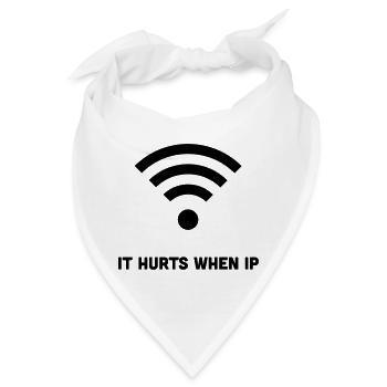 WIFI IT HURTS WHEN IP - Bandana - Weiß - Vorne