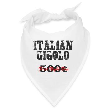 Herren Party Urlaub T-Shirt ITALIAN Gigolo - Bandana - Weiß - Vorne