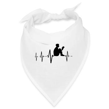 Lesen, Reading, Romane Geschenke - Bandana - Weiß - Vorne