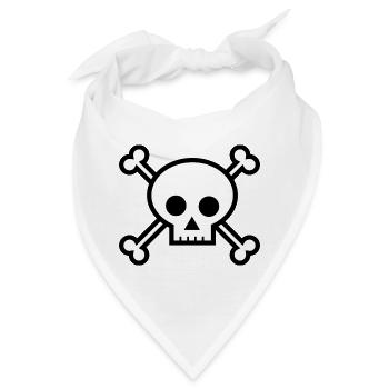 Totenkopf Piratenflagge! - Bandana - Weiß - Vorne