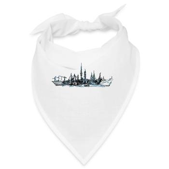 Hamburg gezeichnet - Bandana - Weiß - Vorne