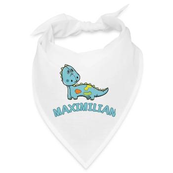 Dinosaurier lustig Kind Maximilian Geschenk Geburt - Bandana - Weiß - Vorne
