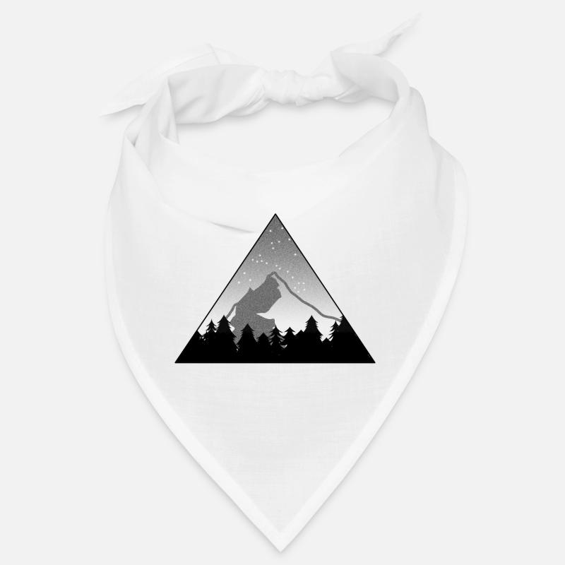 Wald Berg Sterne Bäume - Bandana - Weiß