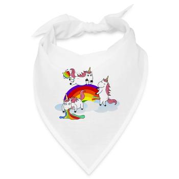 Einhorn Pinkeln Furzen Kotzen - Bandana - Weiß - Vorne