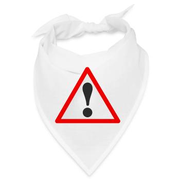 Warnschild/Ausrufezeichen /Warning/Attention - Bandana - Weiß - Vorne
