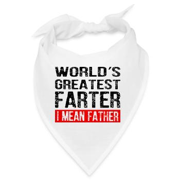 World's Greatest Farter I Mean Father - Bandana - Weiß - Vorne