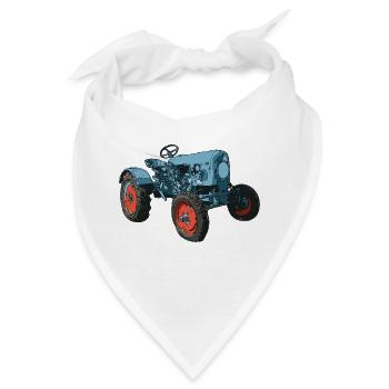 Trecker, Traktor, Schlepper - Bandana - Weiß - Vorne