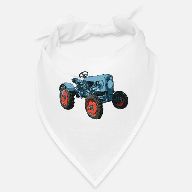 Trecker, Traktor, Schlepper - Bandana - Weiß
