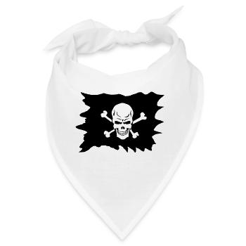 Tod Kopf Schädel flag flag Pirate2 - Bandana - Weiß - Vorne