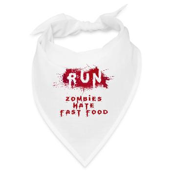 Zombies hate Fastfood ZOMBIE - Bandana - Weiß - Vorne