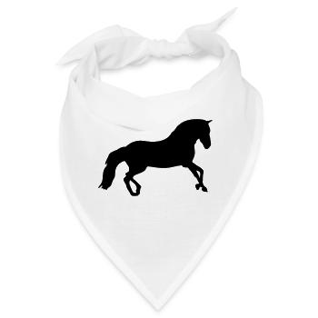 Pferd Pferd Silhouette Schatten shadow10 - Bandana - Weiß - Vorne
