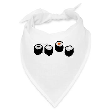 Sushi Rolls - Bandana - Weiß - Vorne