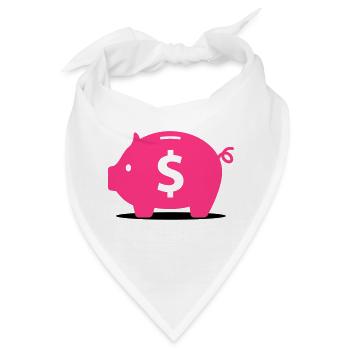 Rosa Sparschwein - Bandana - Weiß - Vorne