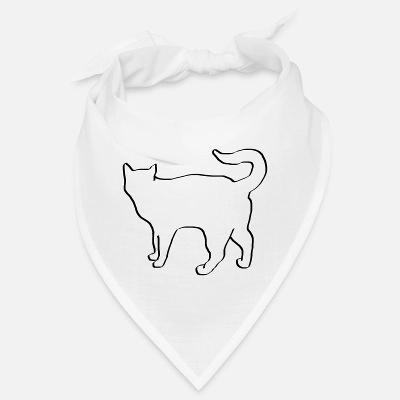 Cat drawing silhouette Cat meow gift Bandana