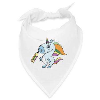 Einhorn Zeichnen - Bandana - Weiß - Vorne
