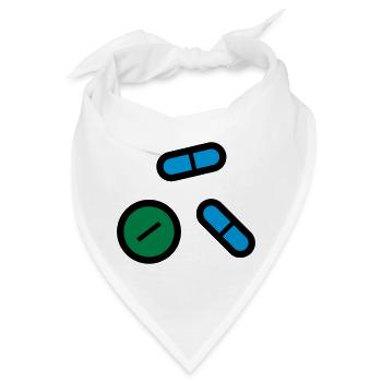Pillen, Medikamente, Medizin, Drogen - Bandana - Weiß - Vorne