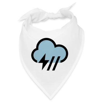 Unwetter, Gewitterwolke Symbol, Icon - Bandana - Weiß - Vorne