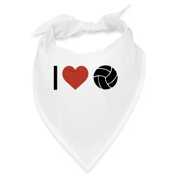 Ich Herz Volleyball Sport - Bandana - Weiß - Vorne
