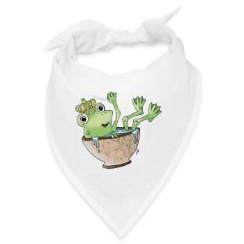 Frosch Froschkönig Krone Tier Tasse grün - Bandana - Weiß - Vorne